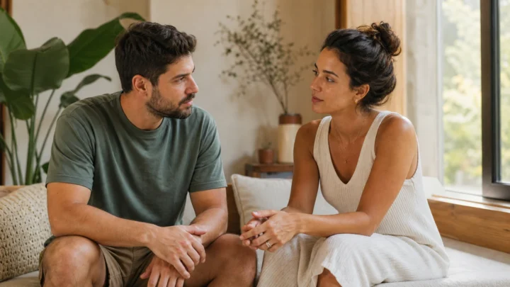 Casal conversa sobre quais informações do casamento deseja compartilhar