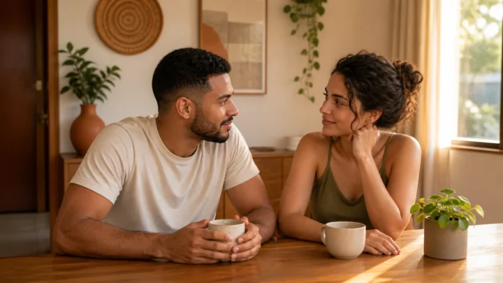 Casal conversa sobre o valor mensal que consegue reservar para o casamento